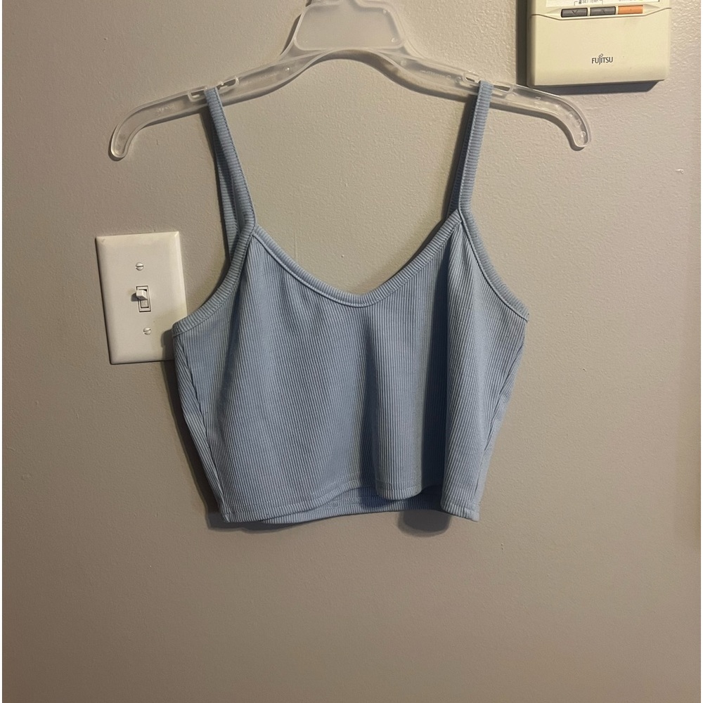 Romwe Blue Cropped Tank